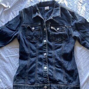 Vintage Miss Sixty Denim Jacket Women’s Sz Large Blue Distressed Made In Italy